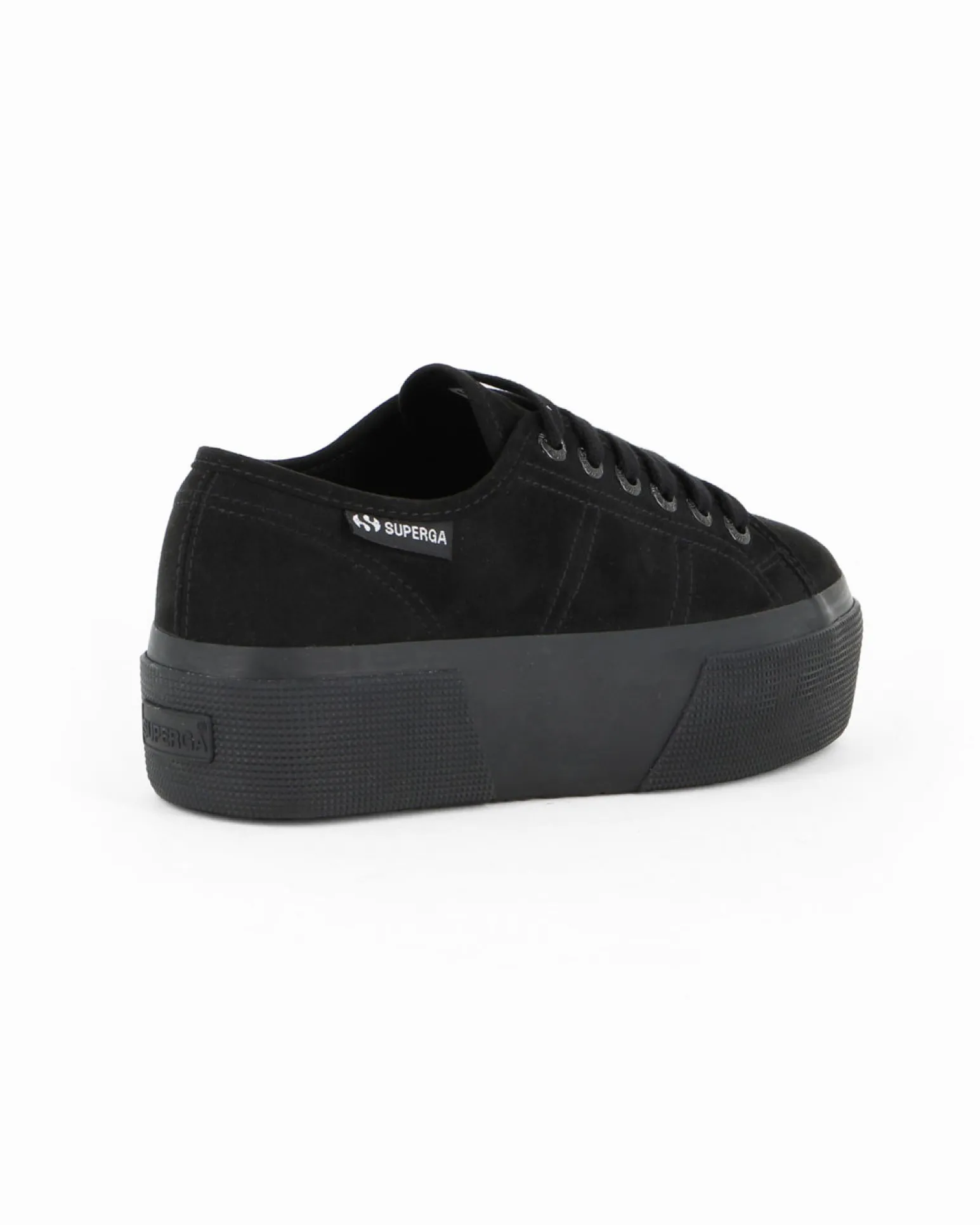 SUPERGA - SCARPA 3790 PLATFORM IN CAMOSCIO NERO DA DONNA