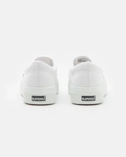SUPERGA - Sneakers da donna bianca con suola alta e occhielli argento metallizzato - 2740 PLATFORM SLIPON