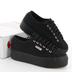 SUPERGA - Sneakers da donna nera con suola alta - 2790 UP&DOWN