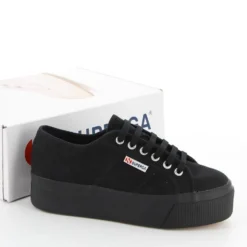 SUPERGA - Sneakers da donna nera con suola alta - 2790 UP&DOWN