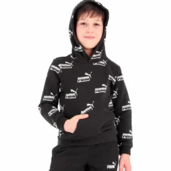 SWEAT C/CAPP.AMPLIFIED AOP HD BLACK