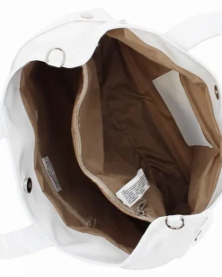 TATOO - Borsa bianca a mano con manici e profili in vernice - MADE IN ITALY