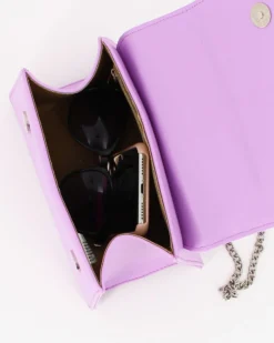 TATOO  - Borsa lilla un manico con patta e tracolla, MADE IN ITALY