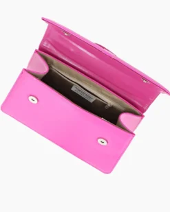 TATOO - Borsetta fuxia con manico, patta in saffiano e profili in vernice - MADE IN ITALY