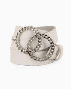 TATOO - Cinta beige in VERA PELLE, MADE IN ITALY