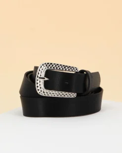 TATOO - Cinta da donna nera in VERA PELLE, MADE IN ITALY