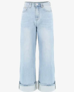 TATOO - JEANS CHIARO DA DONNA CON RISVOLTO