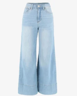TATOO - JEANS CHIARO WIDE LEG DA DONNA ELASTICIZZATI