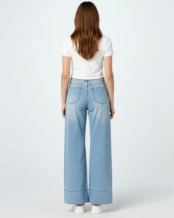 TATOO - JEANS CHIARO WIDE LEG DA DONNA ELASTICIZZATI
