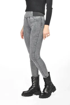 TATOO - Jeans grigio da donna effetto pancia piatta