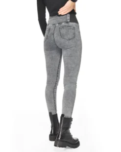 TATOO - Jeans grigio da donna effetto pancia piatta