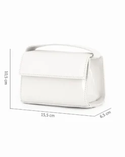 TATOO - MINIBAG BIANCA VERNICE UN MANICO - 2034