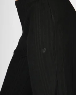 TATOO - PANTALONE PALAZZO A COSTINE NERO DA DONNA