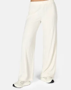 TATOO - PANTALONE PALAZZO A COSTINE BIANCO DA DONNA