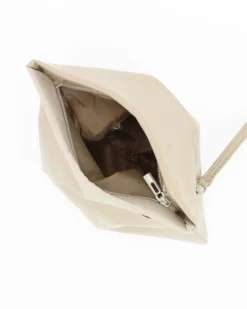 TATOO - Pochette beige in camoscio con patta