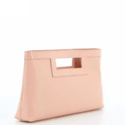 TATOO - Pochette cipria in saffiano e vernice con tracolla removibile, MADE IN ITALY