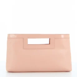 TATOO - Pochette cipria in saffiano e vernice con tracolla removibile, MADE IN ITALY