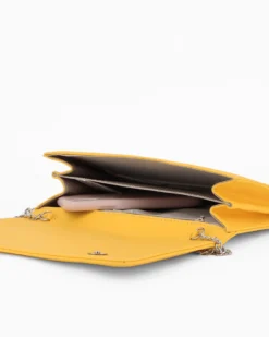 TATOO- Pochette gialla con patta, MADE IN ITALY