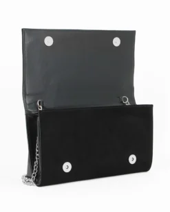 TATOO - Pochette nera scamosciata due scomparti