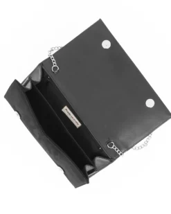 TATOO - Pochette nera scamosciata due scomparti