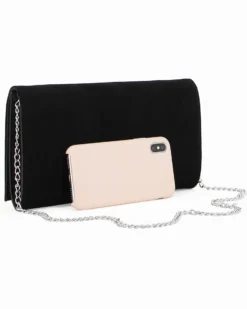 TATOO - Pochette nera scamosciata due scomparti