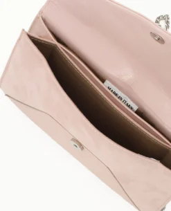 TATOO - Pochette nude multimateriale con patta, MADE IN ITALY