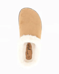 TATOO - Sabot camel con pelliccia interna