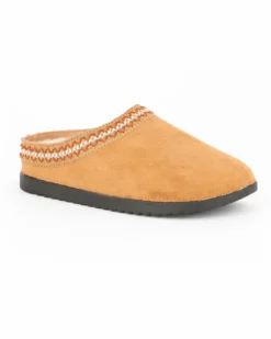 TATOO - Sabot camel con pelliccia interna