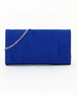 TATOO - Tracolla bluette scamosciata con patta, MADE IN ITALY