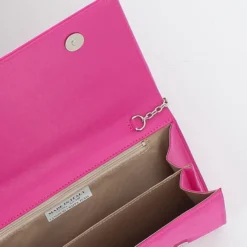 TATOO - Tracolla camoscio fucsia con patta, MADE IN ITALY