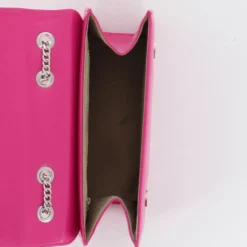 TATOO - Tracolla fucsia multimateriale con patta, MADE IN ITALY