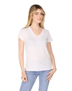 TATOO - Tshirt bianca da donna scollo a V