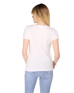 TATOO - Tshirt bianca da donna scollo a V