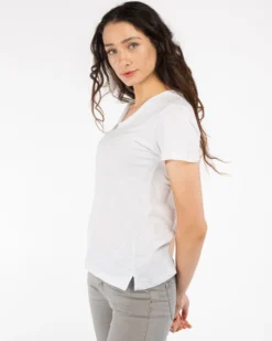 TATOO - Tshirt bianca da donna scollo a V