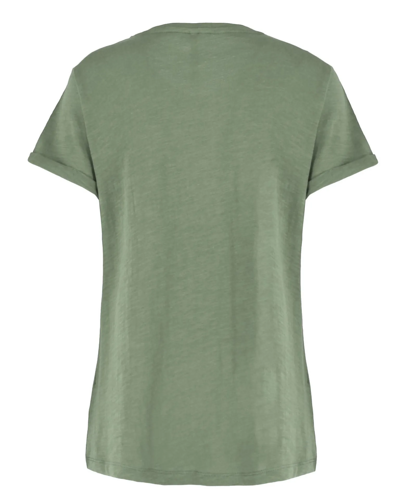 TATOO - Tshirt manica corta con stampa e scritta verde salvia in cotone