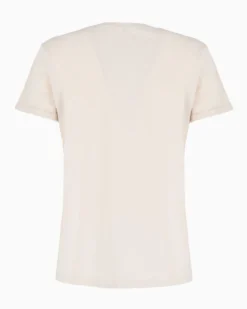 TATOO - Tshirt manica corta con stampa e scritta beige in cotone