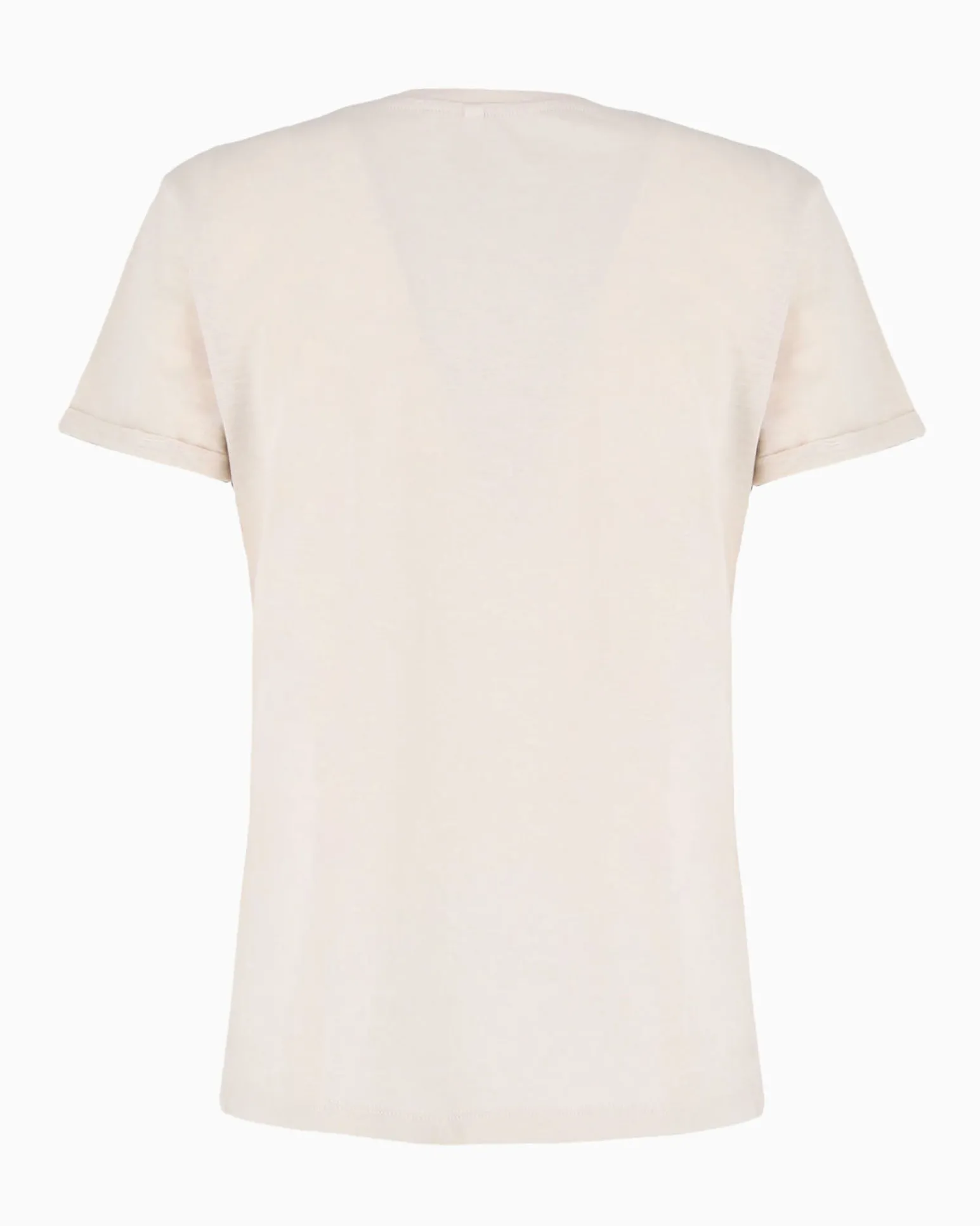TATOO - Tshirt manica corta con stampa e scritta beige in cotone
