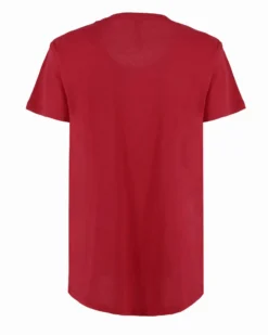 TATOO - Tshirt manica corta con scritta rossa in cotone