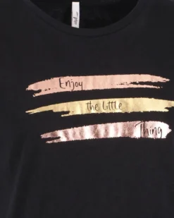 TATOO - Tshirt manica corta con stampa e scritta nera in cotone