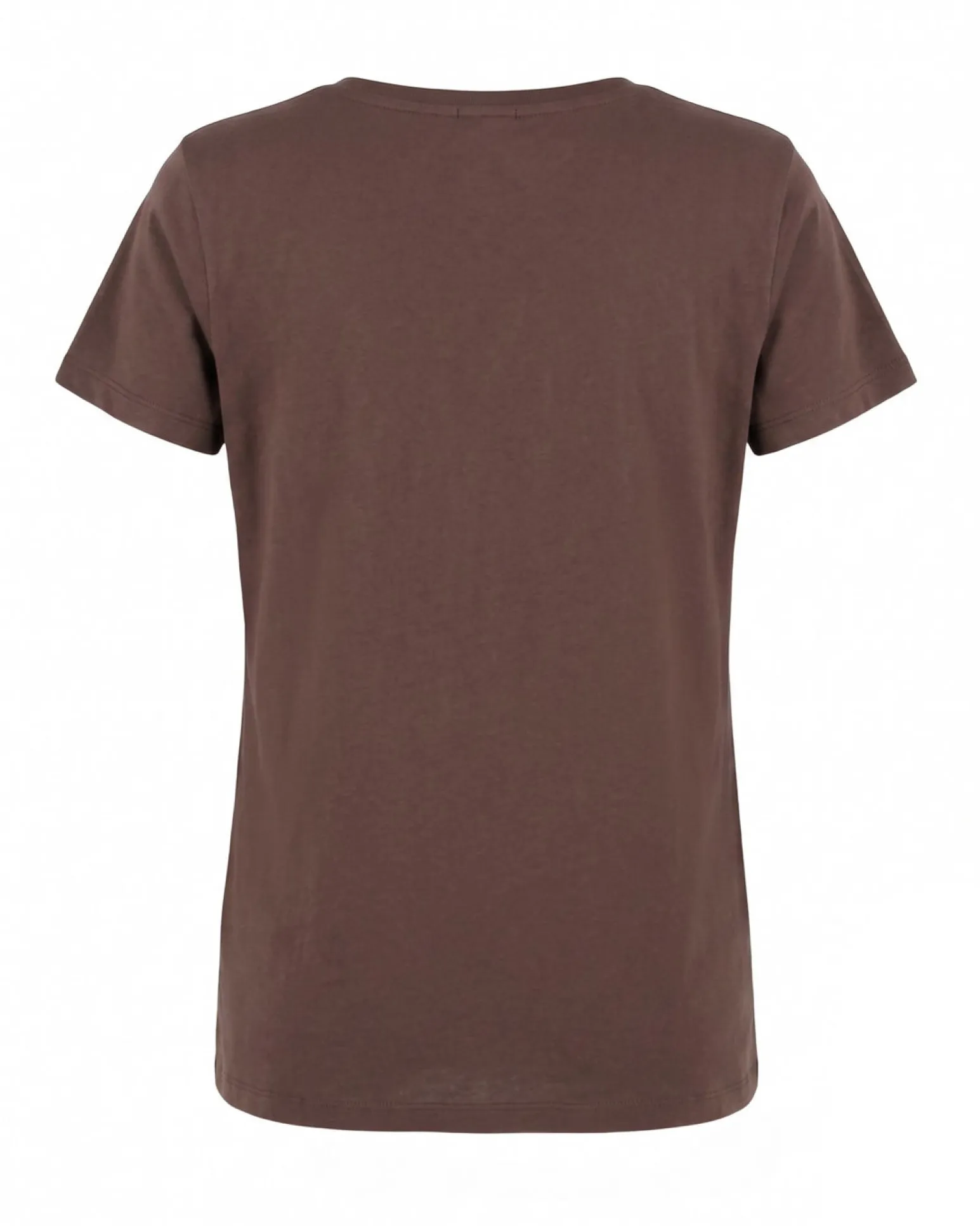 TATOO - Tshirt manica corta con cuore e scritta marrone in cotone