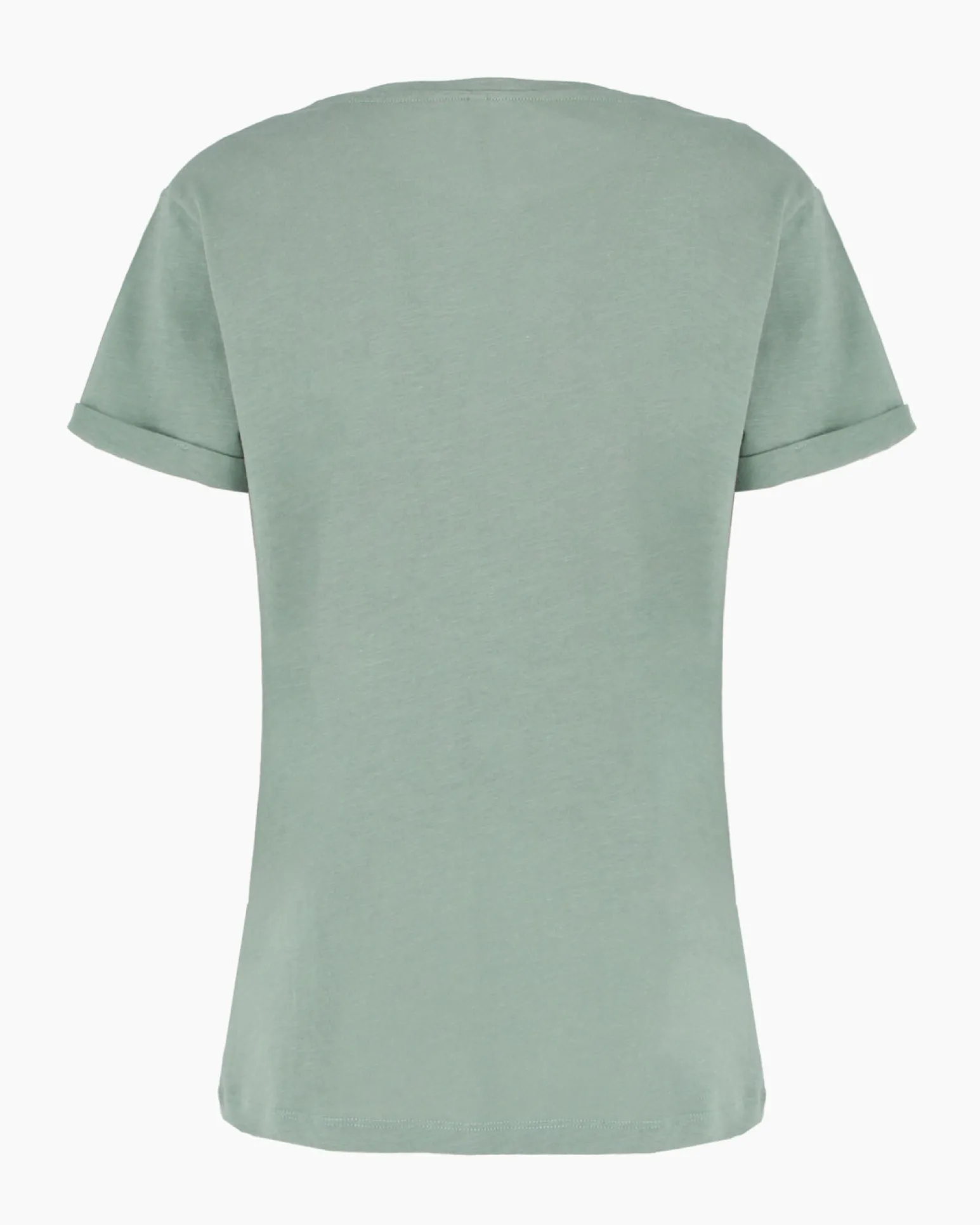 TATOO - Tshirt manica corta con stampa e scritta verde salvia in cotone