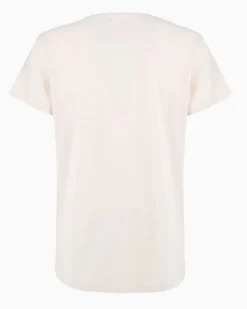 TATOO - Tshirt manica corta con cuore e scritta panna in cotone