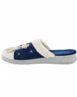 TIGLIO - Pantofola blu da donna con orso polare, MADE IN ITALY