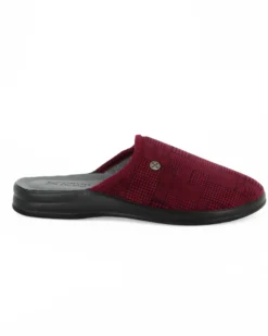TIGLIO - Pantofola bordeaux da uomo con sottopiede in VERA PELLE, MADE IN ITALY