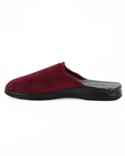 TIGLIO - Pantofola bordeaux da uomo con sottopiede in VERA PELLE, MADE IN ITALY