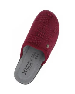 TIGLIO - Pantofola bordeaux da uomo con sottopiede in VERA PELLE, MADE IN ITALY