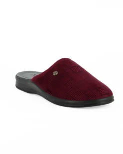 TIGLIO - Pantofola bordeaux da uomo con sottopiede in VERA PELLE, MADE IN ITALY