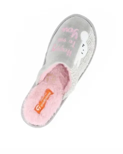 TIGLIO - Pantofola grigia da donna con pelliccia interna, MADE IN ITALY