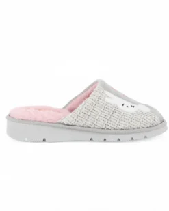 TIGLIO - Pantofola grigia da donna con pelliccia interna, MADE IN ITALY
