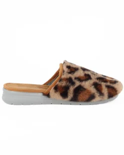 TIGLIO - Pantofola leopardata camel, MADE IN ITALY
